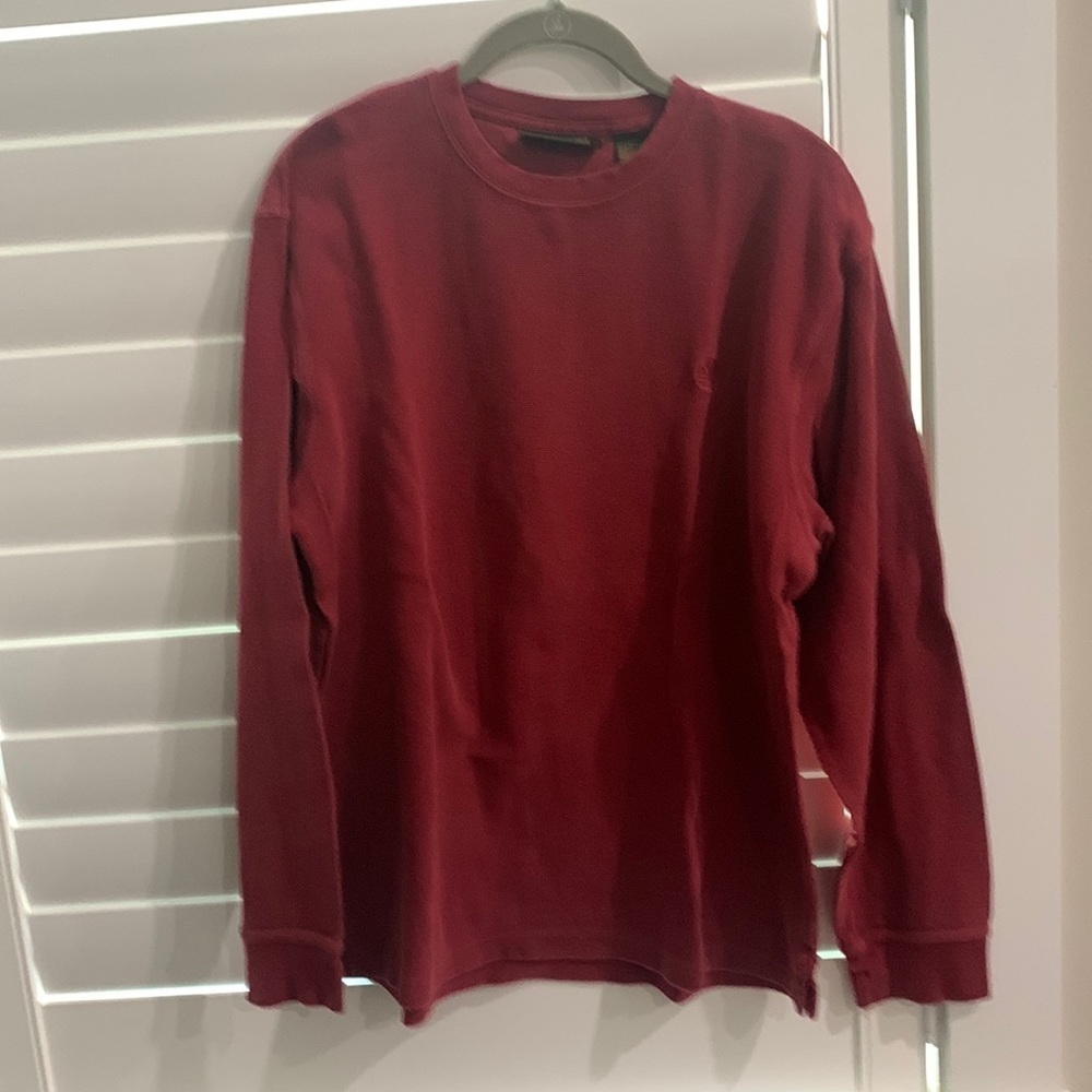 Vintage Dark Red Timberland Retro Thermal Shirt for men Long Sleeve Size Large